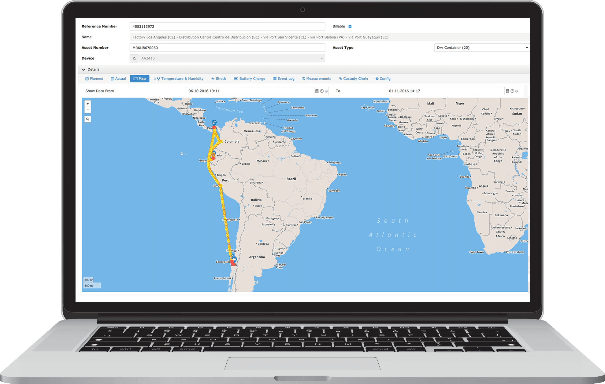 Arviem real time cargo monitoring platform 