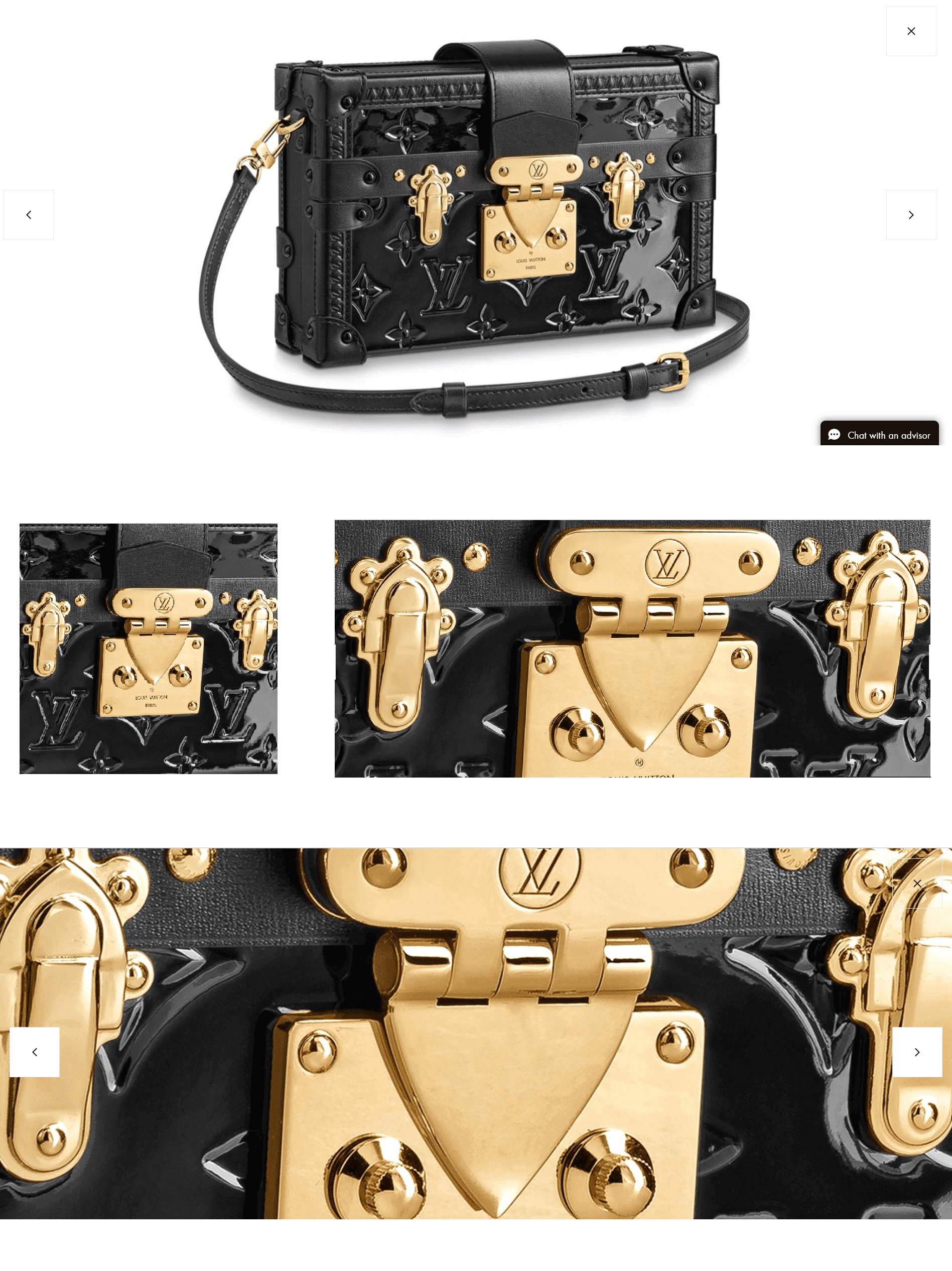 Louis Vuitton website design image zoomig