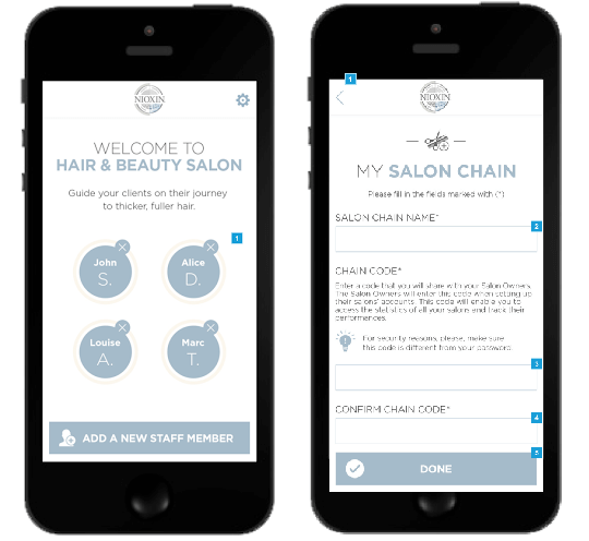 salon managment nioxin consultation app
