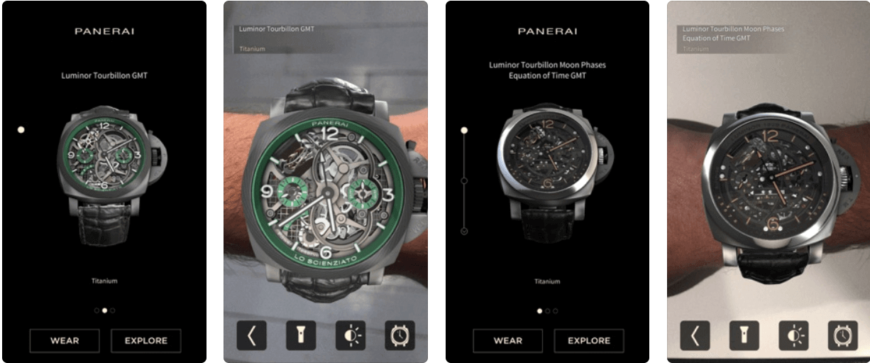 Panerai AR mobile application 