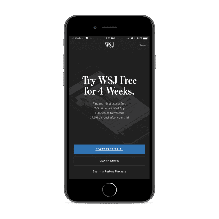 wall street journal mobile application